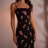 LIZAKOSHT  -  Spring Summer Tulle Dress Strapped Sleeveless Bodycon Slim Waist Ankle-length High Quality Flowers Embroidered Women Clothes 539